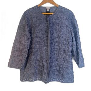 Chicos Travelers Soutache Swirl Jacket Special Occasions‎ Evening Cocktail 2/MD